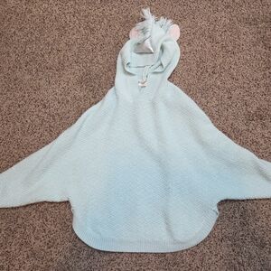 Cat & Jack Size S 6/6X Unicorn Poncho Sweater